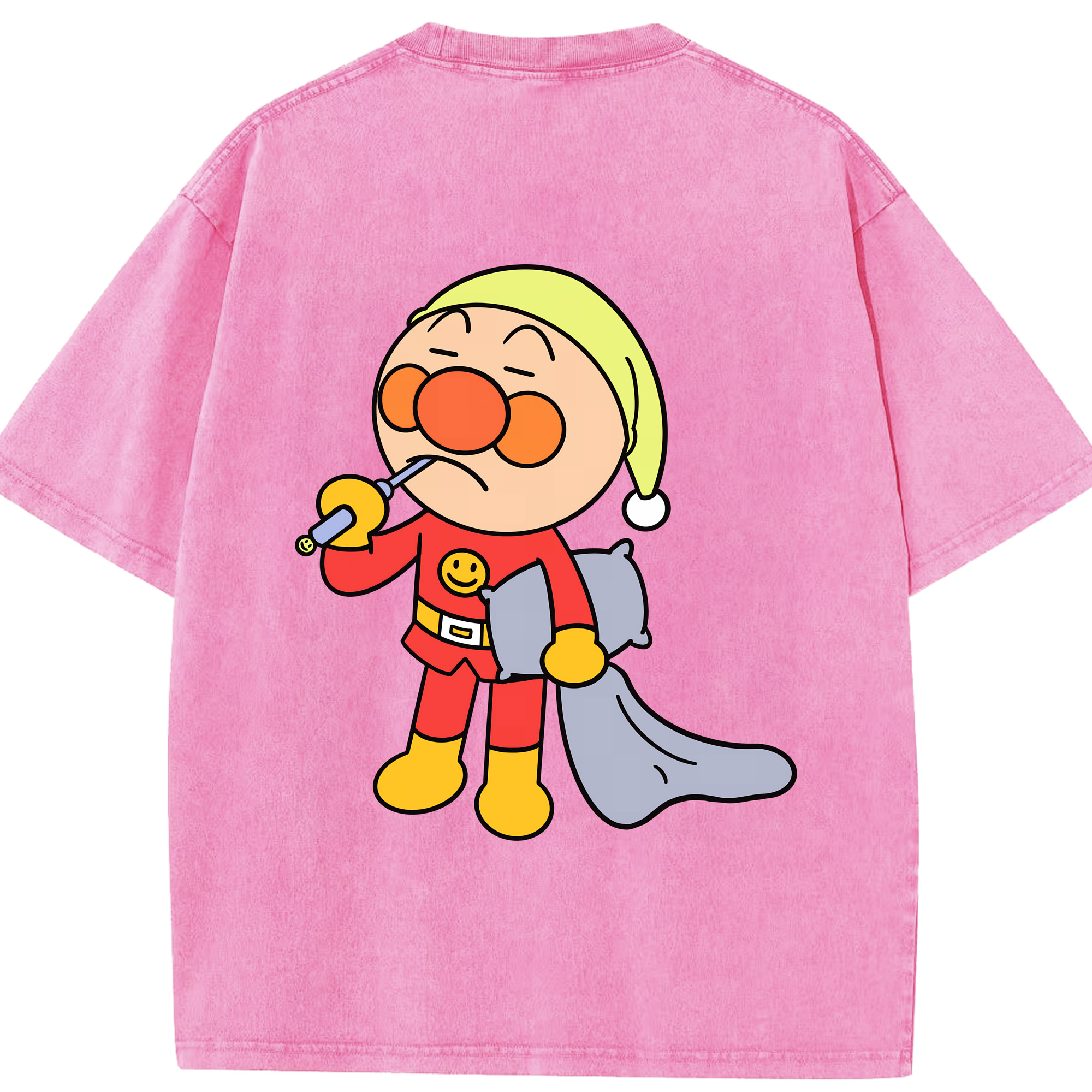 （画像用） アンパンマン Anpanman 綿100% ヴィンテージ風 半袖Tシャツ（背面プリント）